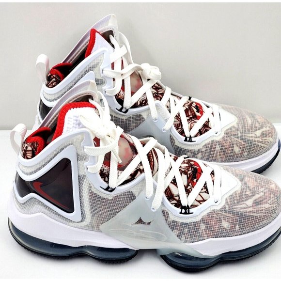 Nike LeBron XIX 19 Sketch White UNIVERSITY Red Mens Size 10 CZ0203-101 main image 11